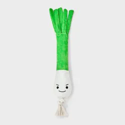 Green Onion Jiggler Plush Dog Toy - Boots & Barkley™: 19.5 Inch Length, 0.24 Pound Weight, Pet Activity Occupy