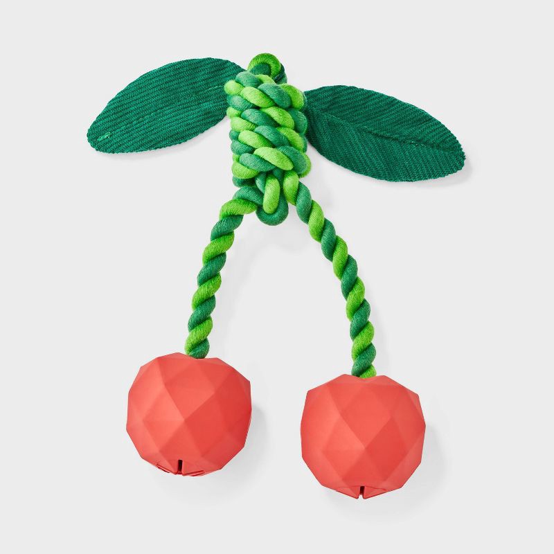 slide 1 of 2, Cherries Dog Toy - Boots & Barkley™: Rubber, Tug, Occupy, Fetch, 1 ct