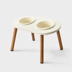 64 fl oz Collapsible Elevated Dog and Cat Bowl - Boots & Barkley™ White