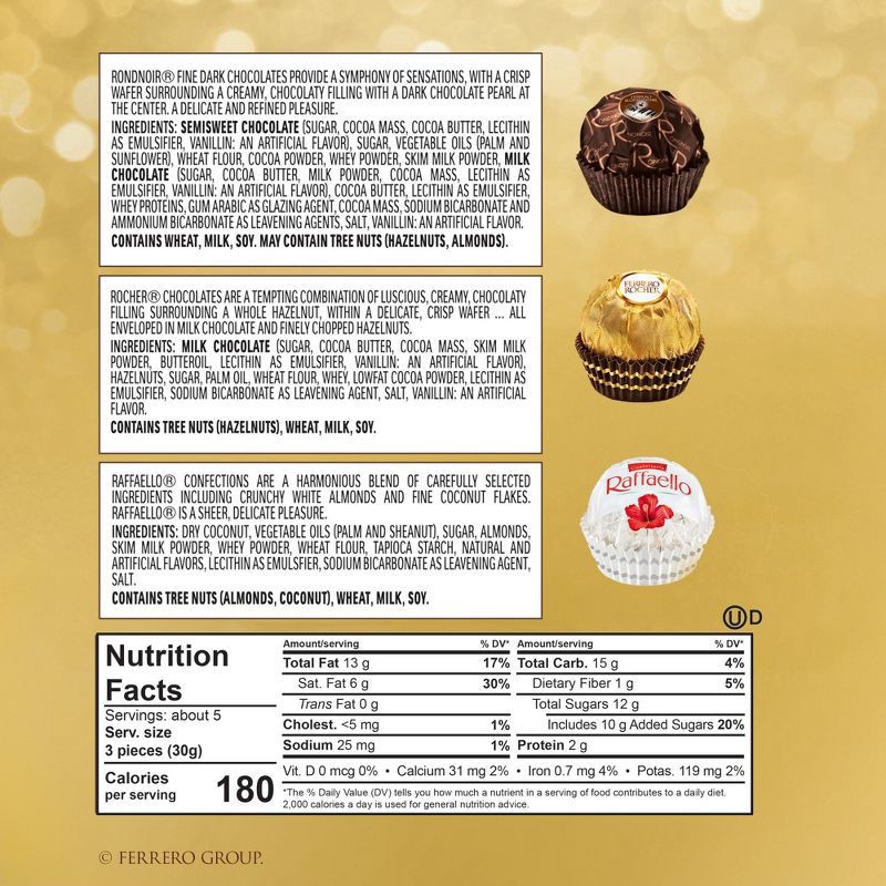 slide 2 of 10, Ferrero Collection Premium Assorted Hazelnut Milk Chocolate Dark Chocolate and Coconut Valentine's Day Heart Gift Box - 6.1oz/16ct, 6.1 oz, 16 ct