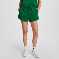 Champion Women's Iconic Cinch Waist Essentials Jersey Shorts - Green L