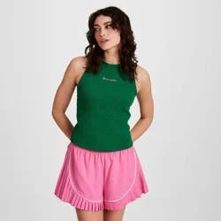 Champion Women's Iconic Essentials Ribbed Tank Top - Verdant Green M