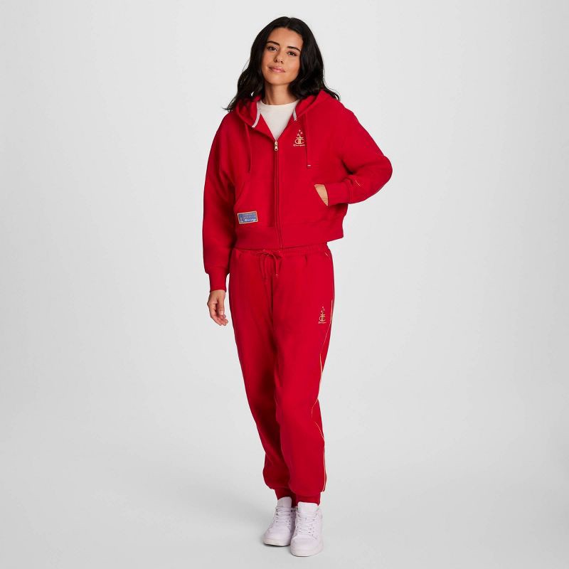 slide 3 of 11, Champion Women's Gold Medal Cropped Full Zip Hoodie - Red S, 1 ct