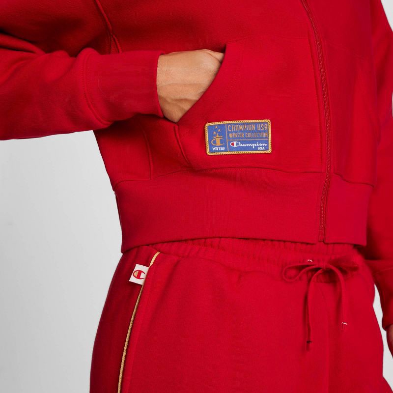 slide 6 of 11, Champion Women's Gold Medal Cropped Full Zip Hoodie - Red XL, 1 ct