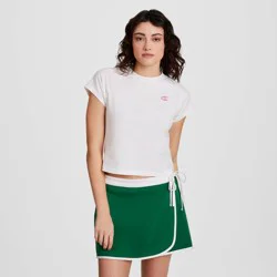 Champion Women's Iconic Essentials Raglan Short Sleeve Baby T-Shirt - White M