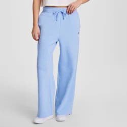 Champion Women's High-Rise Fleece Wide Leg Sweatpants - Light Blue M