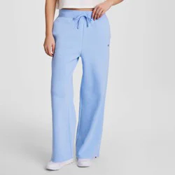 Champion Women's High-Rise Fleece Wide Leg Sweatpants - Light Blue XXL