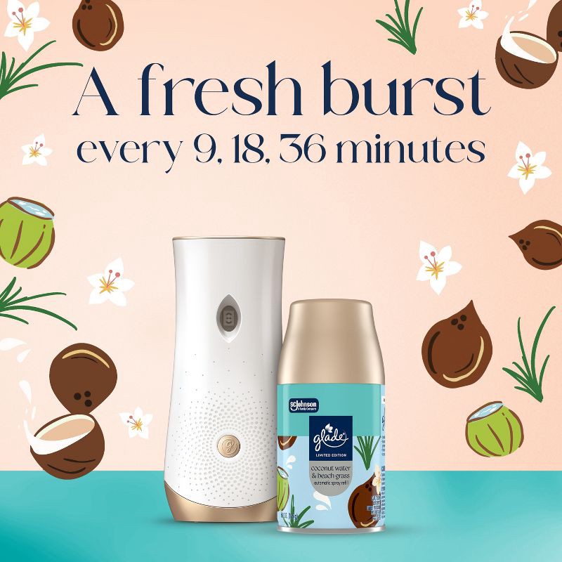 slide 2 of 11, Glade Automatic Spray Air Freshener Refills - Coconut Water & Beach Grass - 6.2oz, 6.2 oz