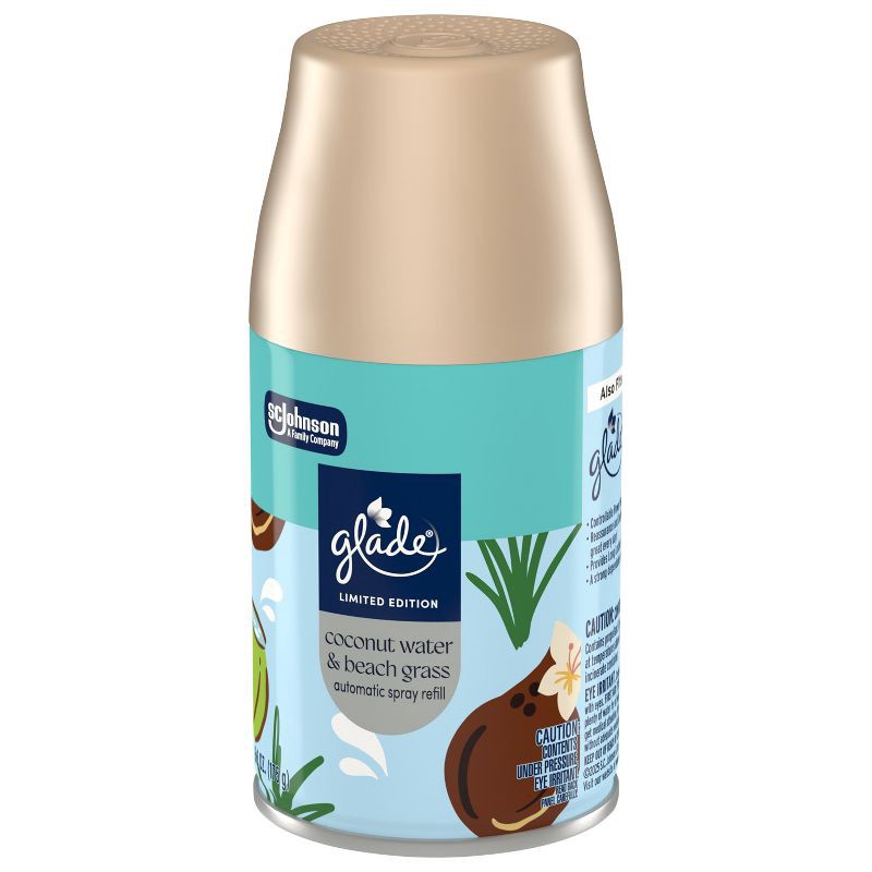 slide 10 of 11, Glade Automatic Spray Air Freshener Refills - Coconut Water & Beach Grass - 6.2oz, 6.2 oz