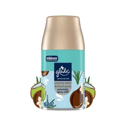 Glade Automatic Spray Air Freshener Refills - Coconut Water & Beach Grass - 6.2oz: Paraben-Free, Spring, Battery-Powered
