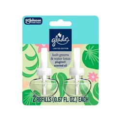 Glade PlugIns Scented Oils Air Freshener Refills - Lush Greens & Water Lotus - 2ct/1.34oz