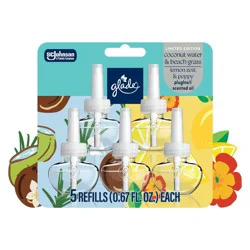 Glade Air Freshener Plug Ins Scented Oil Diffuser Refills - Coconut Water + Lemon Zest - 3.35 fl oz/5pk
