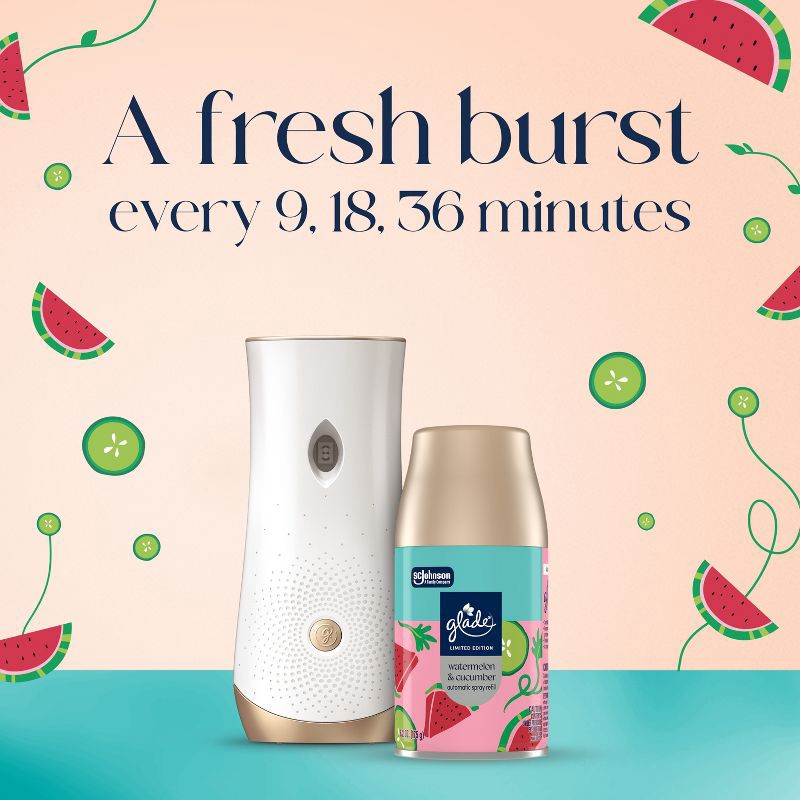 slide 2 of 11, Glade Automatic Spray Air Freshener Refills - Watermelon & Cucumber - 6.2oz, 6.2 oz