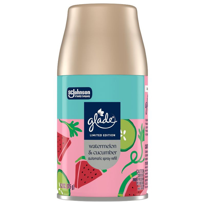 slide 4 of 11, Glade Automatic Spray Air Freshener Refills - Watermelon & Cucumber - 6.2oz, 6.2 oz