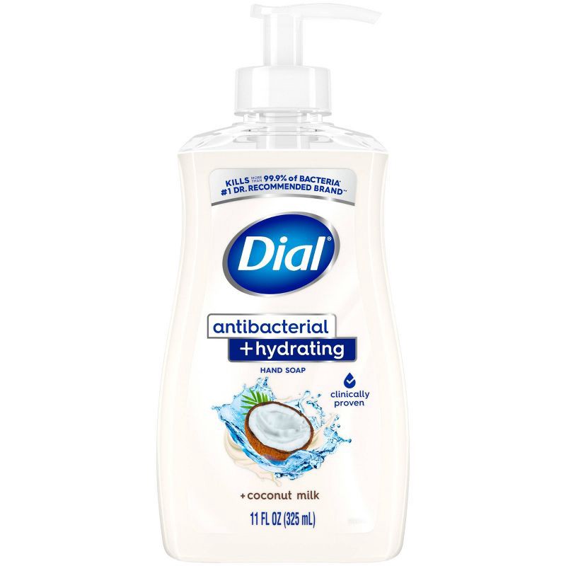 slide 1 of 12, Dial Antibacterial and Hydrating Hand Soap Pump - Coconut Milk - 11oz, 11 oz