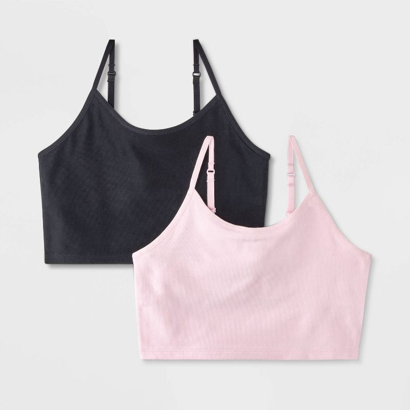 slide 1 of 3, Girls' 2pk Shelf Brami - Cat & Jack™ Pink L, 2 ct