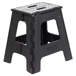 Kikkerland Step Stool Folding Tall - Black
