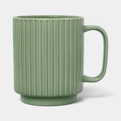 16 fl oz Ribbed Mug Green