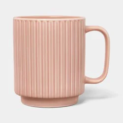 16 fl oz Ribbed Mug Pink