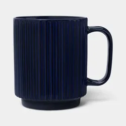 16 fl oz Ribbed Mug Navy