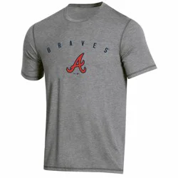 MLB Atlanta Braves Men's Gray Athletic Performance T-Shirt - XL