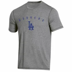 MLB Los Angeles Dodgers Men's Gray Athletic Performance T-Shirt - S
