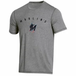 MLB Miami Marlins Men's Gray Athletic Performance T-Shirt - XXL