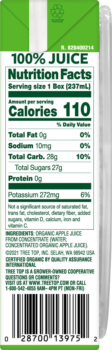 slide 7 of 13, Tree Top Organic Apple 100% Juice 8 fl oz, 8 fl oz
