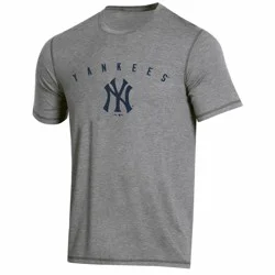 MLB New York Yankees Men's Gray Athletic Performance T-Shirt - S