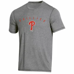 MLB Philadelphia Phillies Men's Gray Athletic Performance T-Shirt - XXL