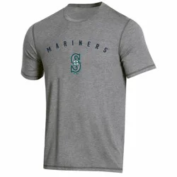 MLB Seattle Mariners Men's Gray Athletic Performance T-Shirt - S