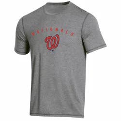 MLB Washington Nationals Men's Gray Athletic Performance T-Shirt - L
