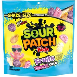 SOUR PATCH KIDS Fruits Tropical Mix Soft & Chewy Candy Share Size - 11.11oz