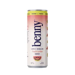 Benny Peach Lychee Lightly Sparkling Energy Drink - 12 fl oz Can