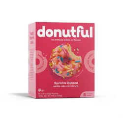 Bakeful Donutful Pink Dipped Sprinkle Mini Donuts - 7.05oz/10ct