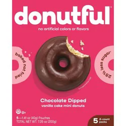 Bakeful Donutful Chocolate Dipped Mini Donuts - 7.05oz/10ct