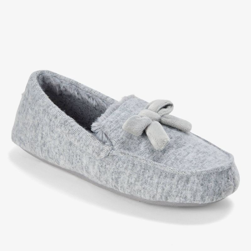 slide 1 of 5, dluxe by dearfoams Women's Enid Loafer Slippers - Gray XL, 1 ct