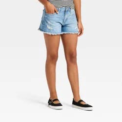 Girls' Mid-Rise Cutoff Denim Shorts - art class™ Light Blue Wash XL