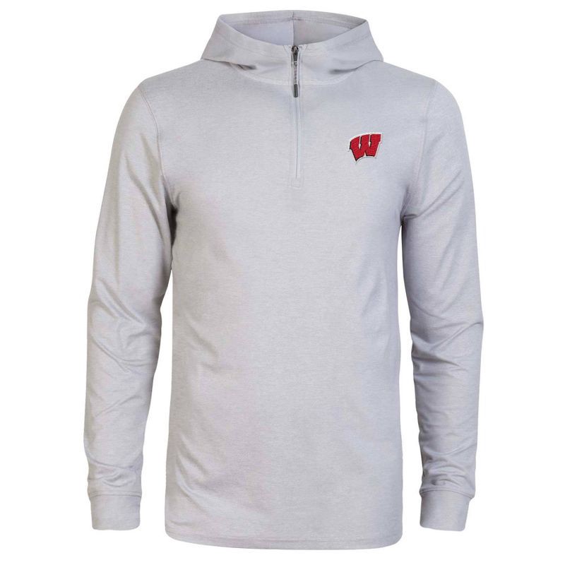 slide 1 of 3, NCAA Wisconsin Badgers Men's 3/4 Zip Sweatshirt with Hood - M, 1 ct