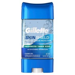 Gillette Men's Skin Shield Clear Gel Antiperspirant and Deodorant - Freshwater Timber - 3.8oz: Under Arm, Normal Skin