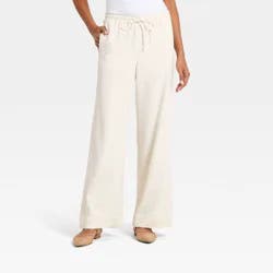Women's Effortless Pull-On Pants - A New Day™ Cream L