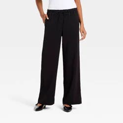 Women's Effortless Pull-On Pants - A New Day™ Black L