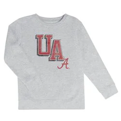 NCAA Alabama Crimson Boys' Ash Crew Neck Fleece Sweatshirt - M