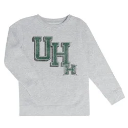 NCAA Hawaii Rainbow Warriors Boys' Ash Crew Neck Fleece Sweatshirt - L