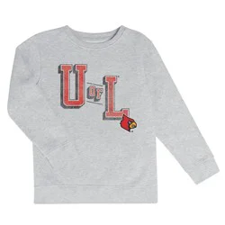 NCAA Louisville Cardinals Boys' Ash Crew Neck Fleece Sweatshirt - XS