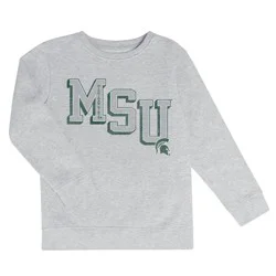 NCAA Michigan State Spartans Boys' Ash Crew Neck Fleece Sweatshirt - XL