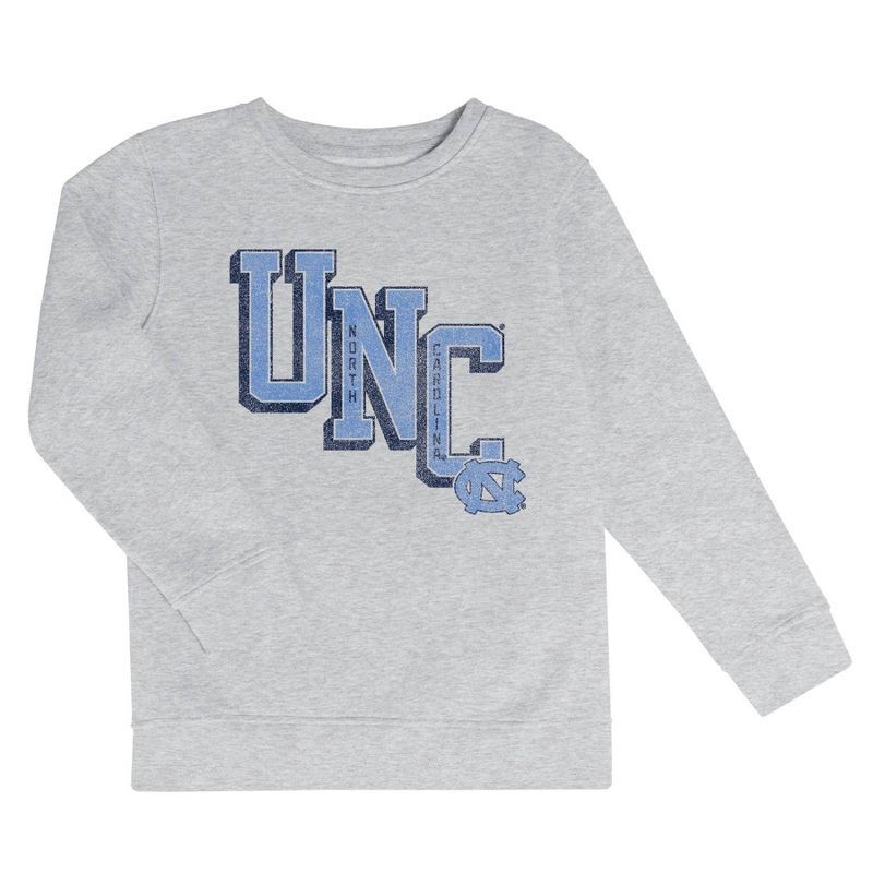 slide 1 of 3, NCAA North Carolina Tar Heels Boys' Ash Crew Neck Fleece Sweatshirt - M, 1 ct