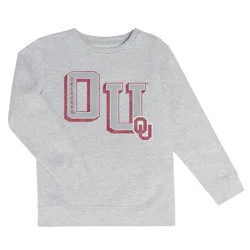 NCAA Oklahoma Sooners Boys' Ash Crew Neck Fleece Sweatshirt - XS