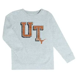 NCAA Texas Longhorns Boys' Ash Crew Neck Fleece Sweatshirt - XL