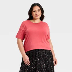Women's Short Sleeve T-Shirt - Ava & Viv™ Soft Red 3X